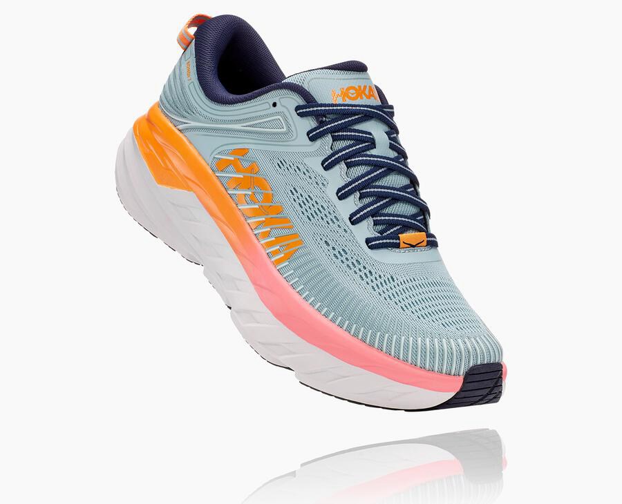 Tenis Hoka One One Mujer Azules - Bondi 7 - UOIH32708